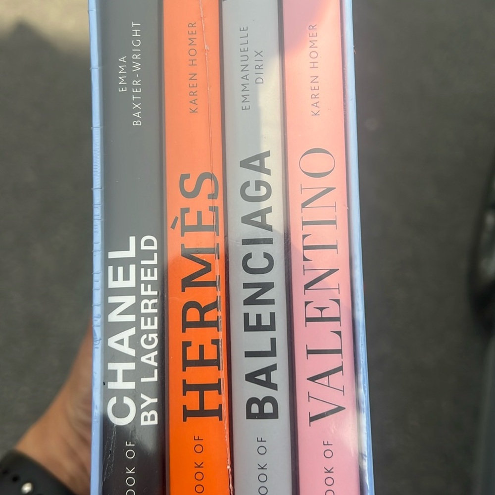 Fashion Coffee table Little Guide To style 4 books Chanel Hermes opened package